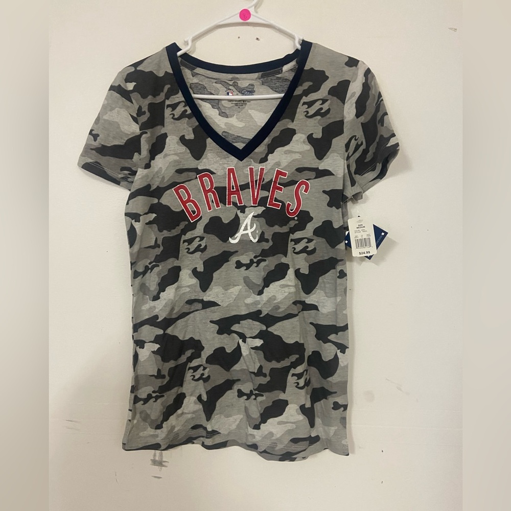 Genuine Merchandise Camouflage Braves Tee - Gray and Black